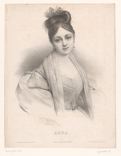 Van Anna Anna (tytuł na obiekcie) Dames met namemen volgens het alfabet (tytuł serii) Alfabet damski, czyli zbiór dwudziestu pięciu portretów fantasy (tytuł serii) autorstwa Henri Grevedon