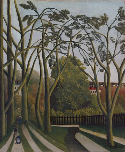 Banks of the Bièvre niedaleko Bicêtre, c.1908-09 (olej na płótnie) autorstwa Henri J.F. Rousseau