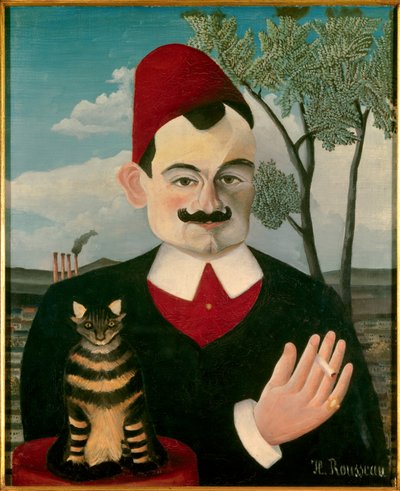 Portret Pierre Loti Obraz Henri Rousseau dit le Douanier Rousseau (1844-1910), około 1891, Słońce 62x50 Zurych, Kunsthaus - Portret Pierre Loti (1850-1923) - Obraz Henri J. F. Rousseau, zwany Le Douanier Rousseau (1844- 1910), olej na płótnie autorstwa Henri J.F. Rousseau