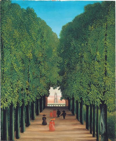 Aleja w parku w Saint Cloud, ok. 1908 (olej na płótnie) autorstwa Henri Rousseau