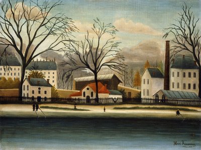 Przedmieścia; Banlieue, c.1896 autorstwa Henri J.F. Rousseau