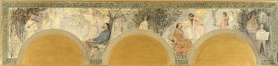 Szkic salonu przy południowym wejściu do Hôtel de Ville de Paris: Muzyka - Rzeźba autorstwa Henri Jean Guillaume Martin