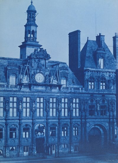 Hotel de Ville w Paryżu, 1853 (cyjanotypia) autorstwa Henri Jean Louis Le Secq
