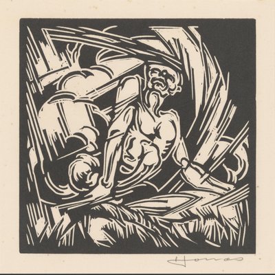 Personifikacja wiatru autorstwa Henri Jonas (signed by artist)