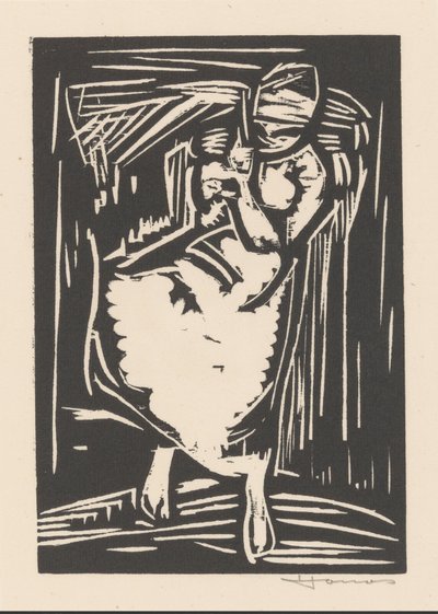 Kobieta niosąca torbę na plecach autorstwa Henri Jonas (signed by artist)