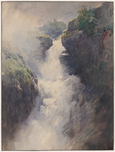 Kaskada w górach autorstwa Henri Joseph Harpignies