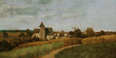 Wioska w czasie żniw autorstwa Henri Joseph Harpignies
