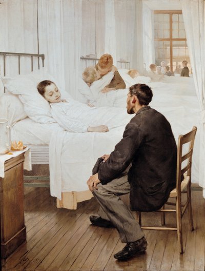 Dzień odwiedzin w szpitalu, 1889 autorstwa Henri Jules Jean Geoffroy