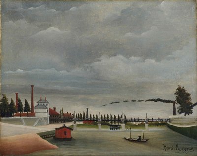 Widok kładki na Passy, 1890-1891. autorstwa Henri Julien Félix Rousseau