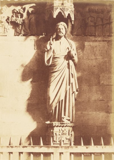 Posąg Chrystusa, katedra w Reims autorstwa Henri Le Secq