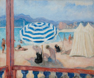 Laski, Niebieski Parasol i Namioty; Laski, Niebieski Parasol i Namioty, autorstwa Henri Lebasque