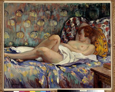 Obraz Nu Longe autorstwa Henri Lebasque (1865-1937) Obowiązkowa wzmianka: Kolekcja fundacja dotyczy de Prowansji, Marsylia autorstwa Henri Lebasque