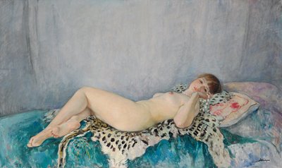 Akt na skórze lamparta, Le Cannet, 1926 autorstwa Henri Lebasque
