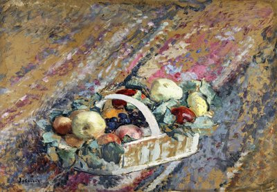 Martwa natura z koszem owoców; Natura Morte au Panier de Fruits, autorstwa Henri Lebasque