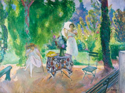 Dwie kobiety w ogrodzie latem, ok. 1923 r. autorstwa Henri Lebasque