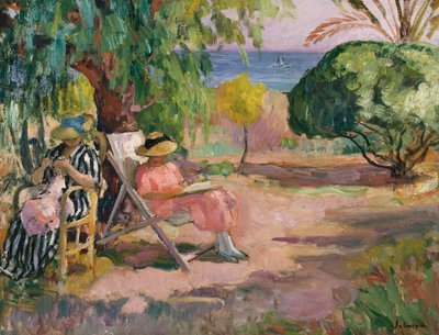 Szycie kobiet (olej na płótnie) autorstwa Henri Lebasque