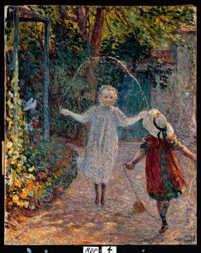 Młode dziewczyny bawiące się w ogrodzie, 1899 autorstwa Henri Lebasque