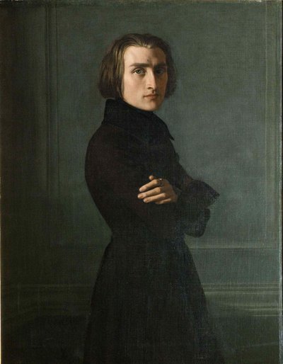 Portret kompozytora Franciszka Liszta 1811-1886, 1839. autorstwa Henri Lehmann