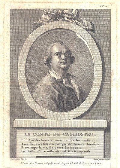 Hrabia Alessandro di Cagliostro 1743-1795, 1781 autorstwa Henri Louis Duhamel du Monceau