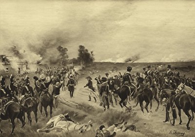 Bitwa pod Waterloo, 1815 (grawiura) autorstwa Henri Louis Dupray