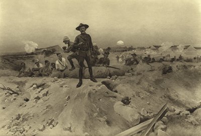 Oblężenie Mafeking, 1900 (grawiura) autorstwa Henri Louis Dupray