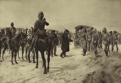 Kapitulacja Pieta Cronje w Paardeberg, 1900 (grawerowanie) autorstwa Henri Louis Dupray
