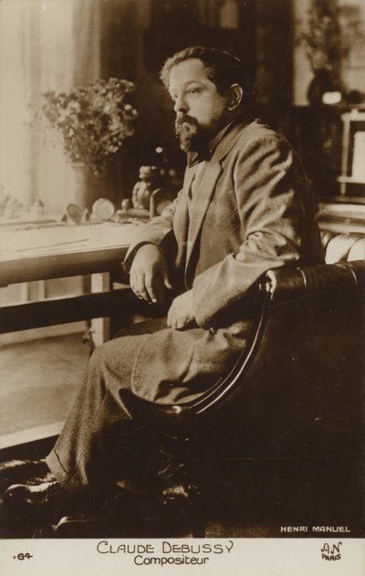 Claude Debussy, francuski kompozytor (1862-1918) (zdjęcie czarno-białe) autorstwa Henri Manuel