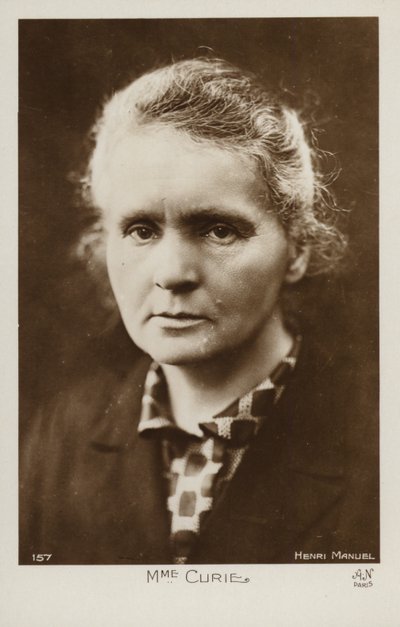 Maria Curie (1867-1934), polska fizyczka i chemiczka (zdjęcie czarno-białe) autorstwa Henri Manuel