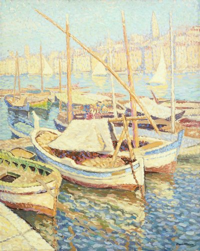 Port w Marsylii (olej na płótnie) autorstwa Henri Martin