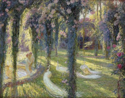 Nimfy w ogrodzie; Nimfy w ogrodzie, autorstwa Henri Martin