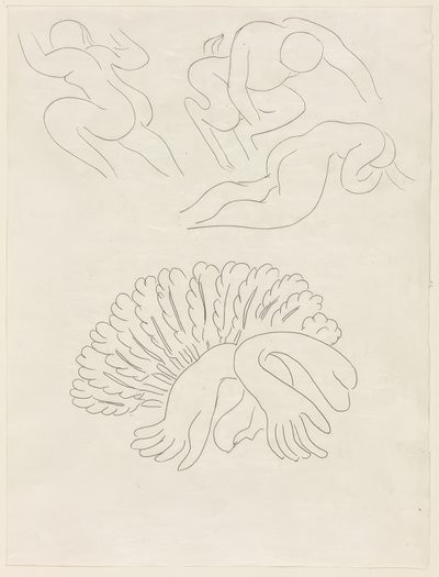 Autre Eventail, de Mademoiselle Mallarmé, płyta 21 z Poesies de Mallarmé autorstwa Henri Matisse