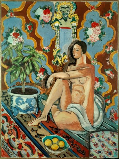 Figura dekoracyjna sur fond ornamental autorstwa Henri Matisse