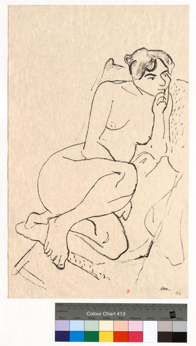 Zamyślona postać w składanym fotelu autorstwa Henri Matisse