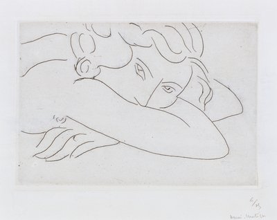 Głowa i ramiona leżącego aktu (akwaforta) autorstwa Henri Matisse