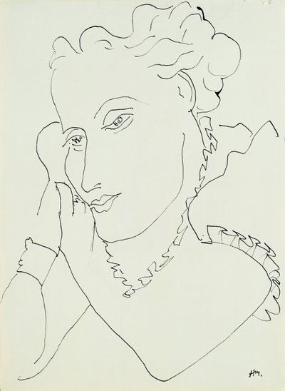 Głowa kobiety z dłońmi przy policzku autorstwa Henri Matisse