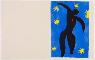 Icare, ok. 1943 (pochoir wydrukowany kolorową farbą na papierze woven) autorstwa Henri Matisse
