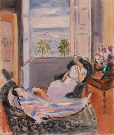 Wnętrze z dwiema postaciami, otwarte okno autorstwa Henri Matisse