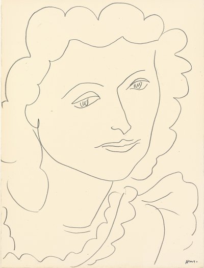 Duża głowa (Lucienne) (ołówek na papierze) autorstwa Henri Matisse