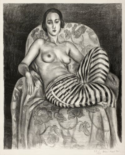 Duża odaliska w pasiastych pantalonach autorstwa Henri Matisse