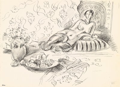 Leżąca odaliska II, ok. 1927 (pióro i tusz na papierze) autorstwa Henri Matisse