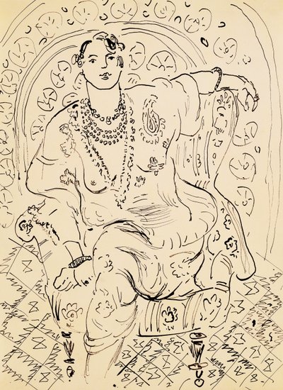 Odaliska z kwiecistym tłem autorstwa Henri Matisse
