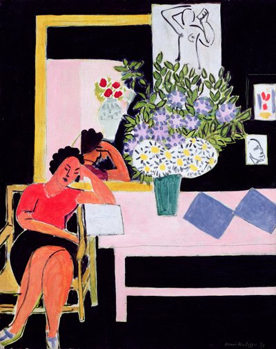 Czytnik na czarnym tle autorstwa Henri Matisse