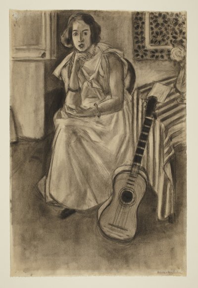 Siedzący model z gitarą autorstwa Henri Matisse