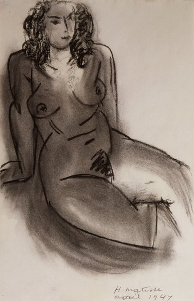 Naga kobieta w pozycji siedzącej autorstwa Henri Matisse