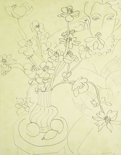 Studium dla Anemonów i Kobiety, Harmonia w błękicie autorstwa Henri Matisse