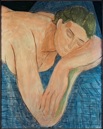 Sen (postać śpiąca na niebieskiej ziemi) autorstwa Henri Matisse