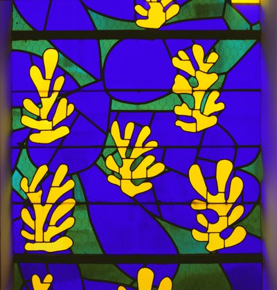 Witraż "Drzewo życia" za ołtarzem w Kaplicy Różańcowej, Vence autorstwa Henri Matisse
