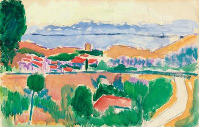 Widok na Collioure, ok. 1906-1907 (olej na węglu na papierze) autorstwa Henri Matisse