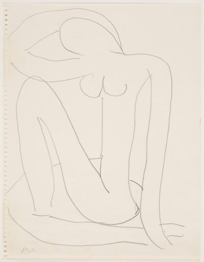 Kobieta siedząca z ręką na głowie (ołówek na papierze) autorstwa Henri Matisse