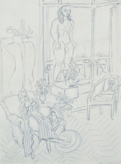 Kobieta we wnętrzu; Hotel Regina, Cimiez, Nicea autorstwa Henri Matisse